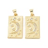 Rack Plating Brass Micro Pave Clear Cubic Zirconia Pendants KK-D086-01G-2