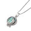 Rack Plating Natural Paua Shell Pendants Necklace NJEW-B104-01C-01P-1