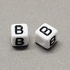 Large Hole Acrylic Letter European Beads SACR-Q103-6mm-01B-2