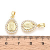 Religion Brass Micro Pave Cubic Zirconia Pendants KK-T073-46G-3
