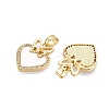 Brass Micro Pave Clear Cubic Zirconia Pendants KK-N254-202G-2