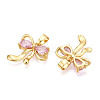 Brass Micro Pave Cubic Zirconia Pendants KK-N254-231G-2