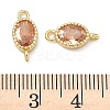 Brass Pave Cubic Zirconia Oval Connector Charms KK-P348-07G-04-3