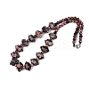 Natural Rhodonite Round & Cone Beaded Necklaces NJEW-N064-03E-2