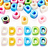 20Pcs UV Plating Opaque Acrylic European Beads OACR-TADJ0001-16D-1