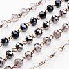 Handmade Rondelle Glass Beads Chains for Necklaces Bracelets Making AJEW-JB00240-1