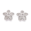 Brass Micro Pave Clear Cubic Zirconia Bead Caps KK-Q071-05P-02-1