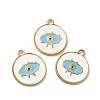 Ion Plating(IP) 304 Stainless Steel Enamel Pendants STAS-Q001-28G-1