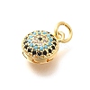 Brass Micro Pave Cubic Zirconia Charms KK-G519-09G-03-2