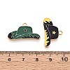 Rack Plating Alloy Enamel Pendants PALLOY-T091-18M-G-3