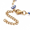 Enamel Rhombus with Evil Eye Link Chains Bracelet BJEW-P271-03G-03-3