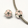 Alloy Enamel Flower Large Hole Style European Beads MPDL-R036-51I-1