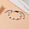 Natural Shell & Synthetic Turquoise Braided Bead Bracelet for Women BJEW-JB09245-03-5