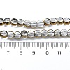 Half Plated Electroplate Transparent Glass Beads Strands X-EGLA-E060-02A-HP05-4