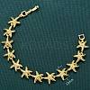 Summer Beach Brass Starfish Link Chain Bracelets BJEW-C118-04G-1