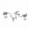 Brass Screw On Clip Earring Converter X-KK-T051-43P-NF-3