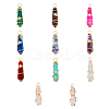 10Pcs 10 Styles Gemstone & Glass Pointed Copper Wire Wrapped Pendants FIND-FH0006-76-1