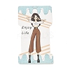 Rectangle Girl Print Paper Hair Clip Display Cards CDIS-M007-03A-1