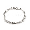 304 Stainless Steel Paperclip Chain Bracelets for Women Men BJEW-F488-58P-4