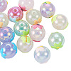 16Pcs 8 Styles UV Plating Rainbow Iridescent Acrylic Beads PACR-TA0001-07-2