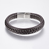 Braided Leather Cord Bracelets X-BJEW-H561-07F-1