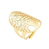 304 Stainless Steel Hollow Tree of Life Adjustable Rings for Women RJEW-Z045-02G-1