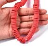 Flat Round Handmade Polymer Clay Beads CLAY-R067-12mm-30-7