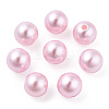 Spray Painted ABS Plastic Imitation Pearl Beads OACR-T015-05C-17-3