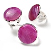 Natural Banded Agate Round Adjustable Rings RJEW-K371-09S-20-1