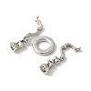 Brass Pave Clear Cubic Zirconia Fold Over Clasps KK-M320-05P-2