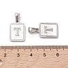 304 Stainless Steel Pave Shell Pendants STAS-G327-01P-T-3