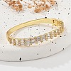 Brass Micro Pave Clear Cubic Zirconia Hinged Bangles for Women BJEW-K274-09G-2