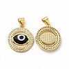 Rack Plating Real 18K Gold Plated Brass Micro Pave Clear Cubic Zirconia Pendants ZIRC-L102-07G-3