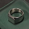 Square 304 Stainless Steel Finger Rings WGB1DFB-20-1