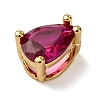 Teardrop Brass Micro Pave Cubic Zirconia Slide Charms KK-C119-16G-3