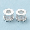 Rack Plating Brass Cubic Zirconia European Beads KK-R147-02S-3