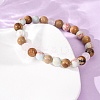 Natural Shoushan Stone & Picture Jasper & Glass Beads Stretch Bracelets for Women Men BJEW-P398-01A-2