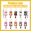 20Pcs 10 Colors Cat Alloy Enamel Pendant Locking Stitch Markers HJEW-WH00158-3