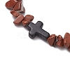 Natural Red Jasper Chips Stretch Bracelets for Women Men BJEW-JB11341-03-3