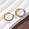 304 Stainless Steel Two Tone Hoop Earrings EJEW-P313-01B-G-2