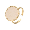 304 Stainless Steel Rose Quartz Flat Round Stud Earrings for Women EJEW-R010-01G-02-3