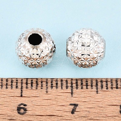 Textured 925 Sterling Silver Beads STER-T008-44S-01-1