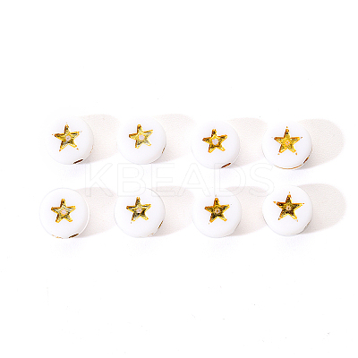 White Opaque Acrylic Beads PACR-YW0001-04A-1