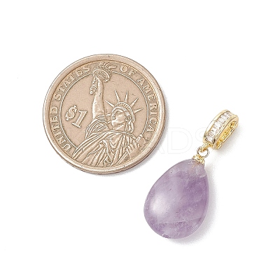 Natural Amethyst & Rose Quartz & Red Agate & Green Aventurine & Tiger Eye Pendants PALLOY-JF04935-1