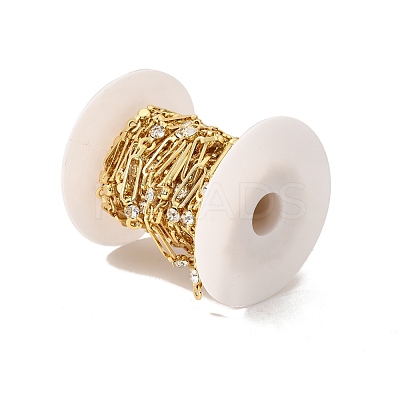 Rack Plating Brass Oval & Flat Round Link Chains CHC-I040-12G-1