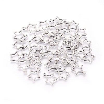 Tarnish Resistant 304 Stainless Steel Open Pendants STAS-F187-07P-1
