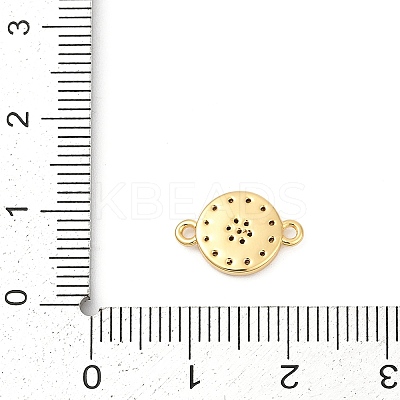 Brass Micro Pave Clear Cubic Zirconia Sun Connector Charms KK-P302-12G-1
