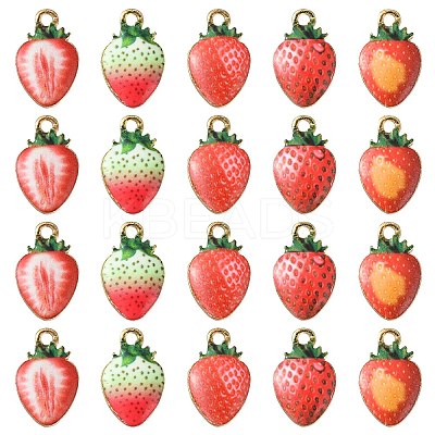25Pcs 5 Styles Printed Alloy Pendants PALLOY-CJ0002-58-1