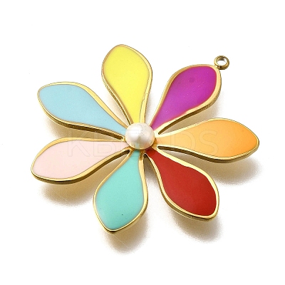 304 Stainless Steel Enamel Pendants X-STAS-Z163-31G-1
