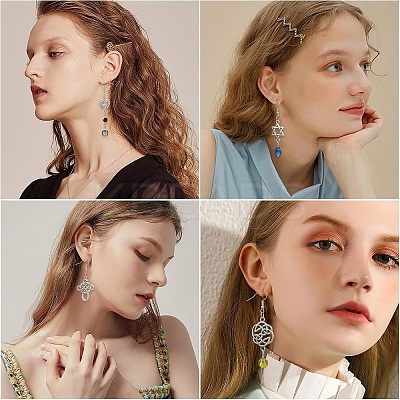 DIY Alloy Earring Jewelry Making Kit DIY-YW0011-89-1